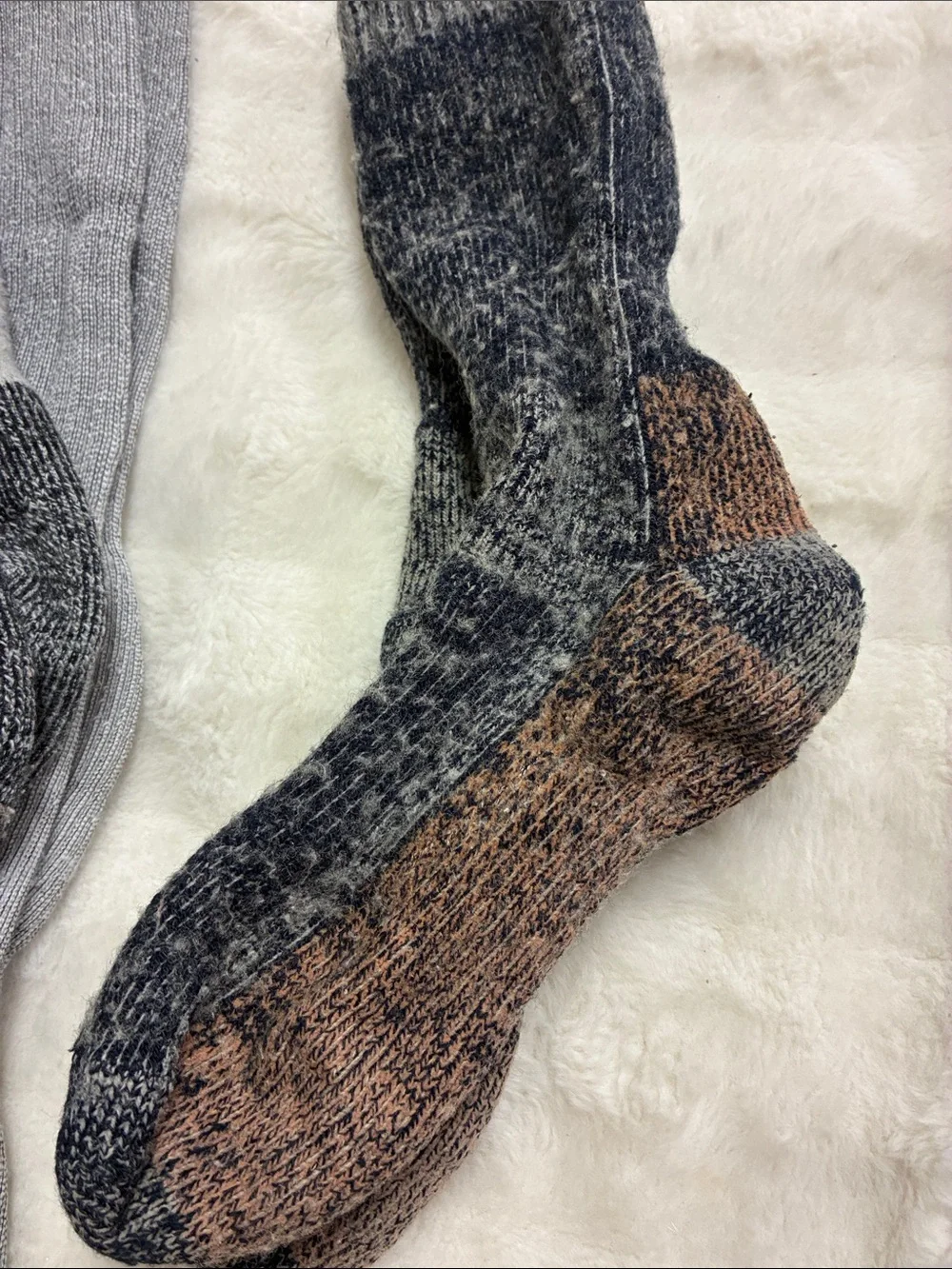 Avalanche Men's Casual Crew Socks in Gray, Dark Gray & Brown Mix